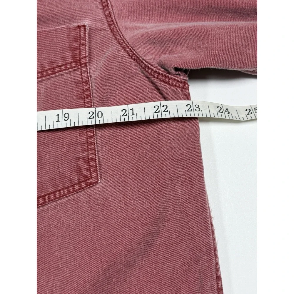 Vintage 90s Levis Denim Shirt Mens Medium Red Faded Washed Button Up Workwear